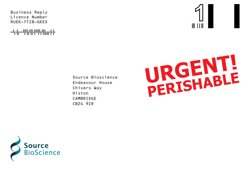 FreePost Labels for Sanger Sequencing Samples Source BioScience